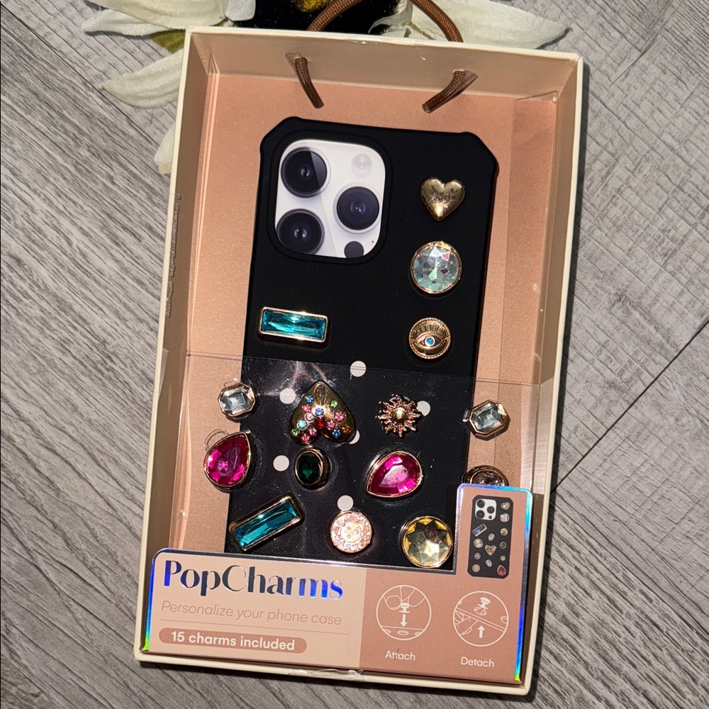 Black Phone Case with Charms